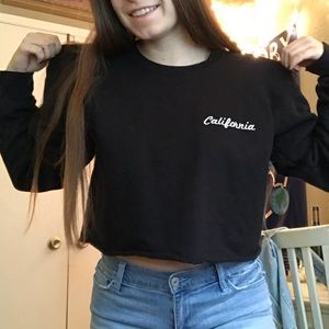 “California” cropped sweatshirt